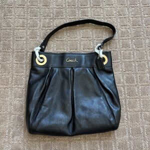 Coach Ashley Signature Hippie Shoulder Bag Black Leather Purse Y2K F17605 NWOT